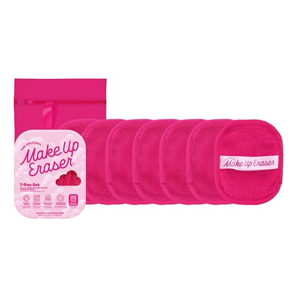 Original Pink 7-Day Set - Set of Reusable Make-Up Remover Pads, MAKE UP ERASER